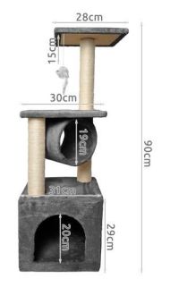 Škrabadlo pro kočky 90 cm šedé Malatec 9480