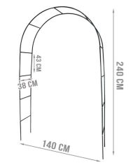 Zahradní oblouk 240 x 140 x 38 cm Gardlov 1719