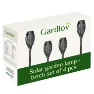 Zahradní solární pochodeň 12 LED, 3.7 V , 51 cm, 4 ks Gardlov 23560