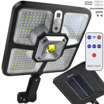 Pouliční osvětlení solární 220 LED COB, IP65, 8 W, černé Izoxis 22736